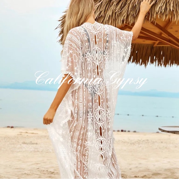 Kaftan Vintage Lace Bohemian Gypsy Coverup - Picture 10 of 12